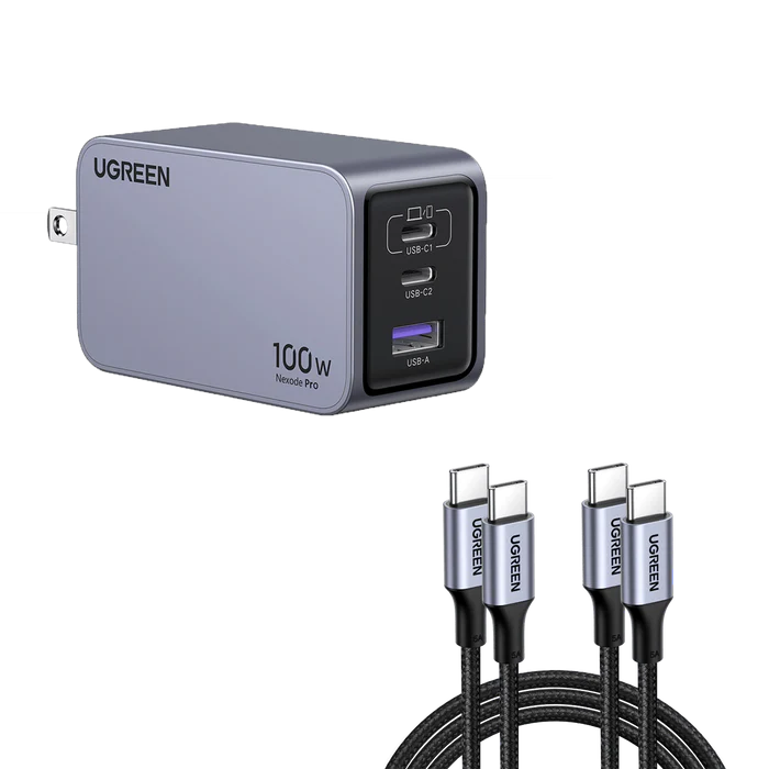 Cargador Rápido para IPhone Nexode Pro de 100 W y 3 puertos GaN  UGREEN
